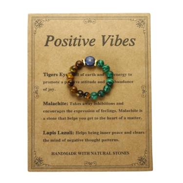 Imagem de QRH Anéis elásticos de cristal para mulheres, ansiedade, alívio de estresse, humor, pedras naturais, anel elástico com contas de cristal espiritual, proteção empática, joias presentes, Pedra, Sem