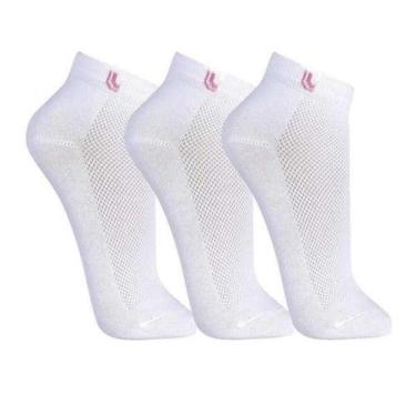 Imagem de Kit 3 Pares Meias Lupo Feminina Algodão Cano Curto 3226, Branco, 37/40