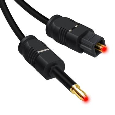 Imagem de Cabo Óptico Áudio Digital Mini Toslink 3,5Mm Spdif 10 Metros