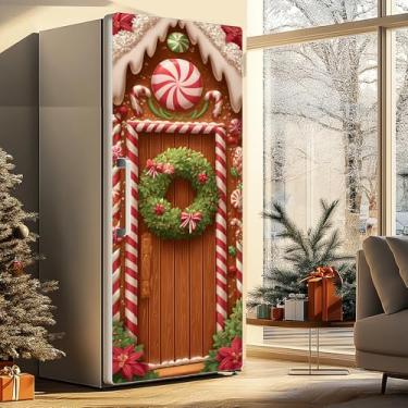 Imagem de Adesivo autoadesivo para geladeira, adesivo de vinil para geladeira, papel de parede mural de porta removível para decoração de cozinha e casa