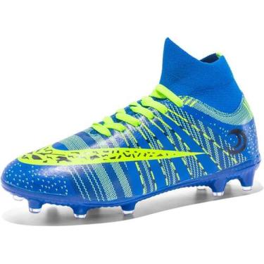 Imagem de Tênis de futebol masculinos de futebol com pontas longas, couro e borr