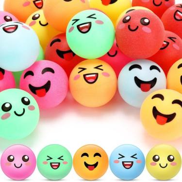 Imagem de ShinyRelief, 24 peças de bolas de tênis de mesa, 4 cm, emoticons multi