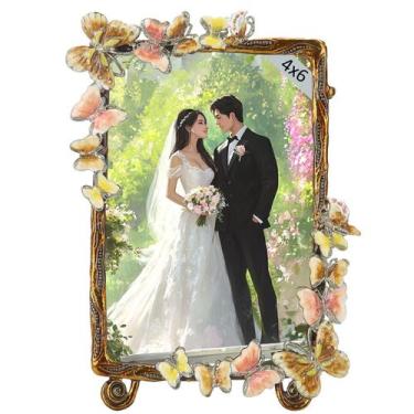 Imagem de Porta-retratos Goutangen Ornate Butterfly 4x6 em vidro
