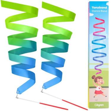 Imagem de Pacote com 2 faixas de ginástica Cikyner coloridas com bastão para men