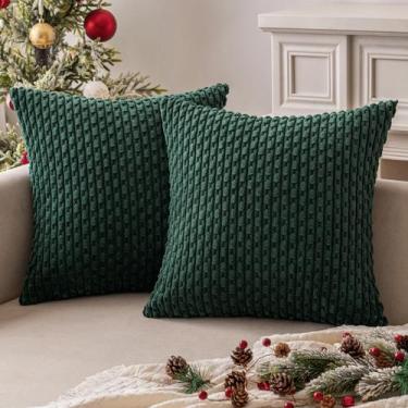Imagem de Capas de almofada MIULEE Christmas Army Green Corduroy 60x60cm