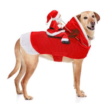 Imagem de Fantasia para animais de estimação BWOGUE Santa Dog Outfit Christmas C