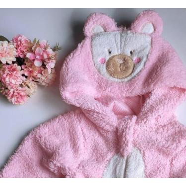 Imagem de Macacão infantil bebê pelúcia - inverno com capuz e pezinho - Manu bab