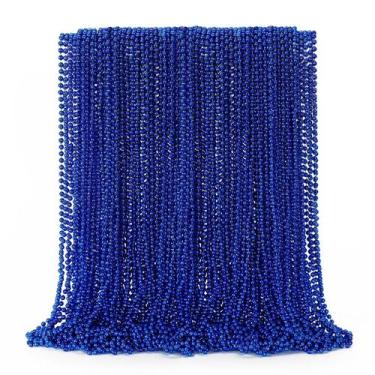 Imagem de Colar de miçangas EOBOH Christmas Blue 72 unidades para eventos de fes