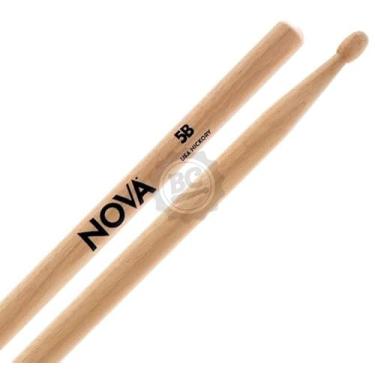 Imagem de Baqueta Vic Firth Nova Series Hickory Padrão 5B Clássica com Ponta de Madeira (6091)