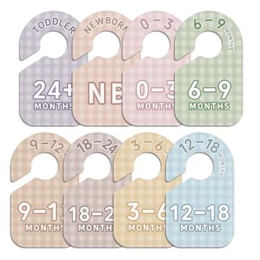Imagem de LEMBANG Divisórias de roupas de bebê para armário, lindo organizador de roupas frente e verso para berçário de meninos e meninas, de recém-nascido a 24 meses (multicolorido)