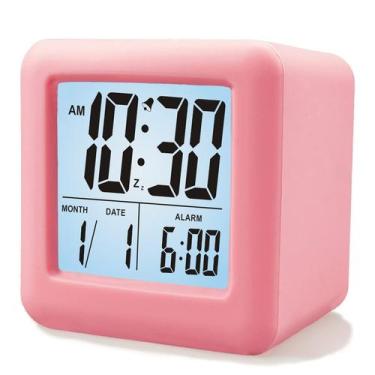 Imagem de Despertador Plumeet Digital Kids com soneca e luz noturna rosa