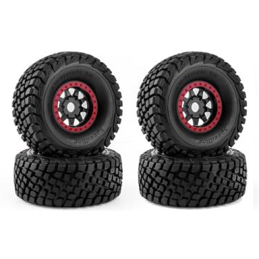 Imagem de GLOBACT 17mm Hex All Terrain Off Road Tires 1/7 1/8 RC Short Course Truck Tyres OD 5.31" for HSP TRAXXAS UDR FS Atom ARRMA Mojave 1/7 1/8 RC Buggy Truck Car Upgrades (Red)