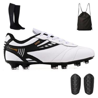 Imagem de Kit Chuteira Masculina Trava + Mochila + Meião + Caneleira - Light, Br