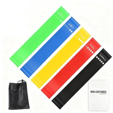 Imagem de Bestac Conjunto de 5 peças de alça de exercício: sua academia portátil para treinamento de força, completo com guia e bolsa de viagem (multicolorida)