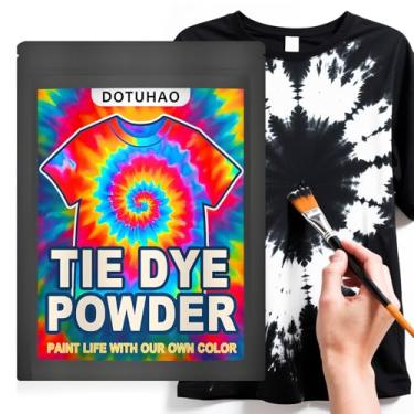 Imagem de DOTUHAO Tie Dye em pó, tinta preta para tecido, corantes para roupas, corantes criativos para roupas, perfeitos para artes e artesanato, arte em tecido DIY (preto, 59 g)