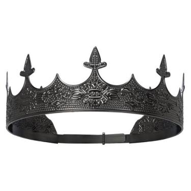 Imagem de Faixa de cabelo Crown Metal para homens King Gold Tiara Costume Party 