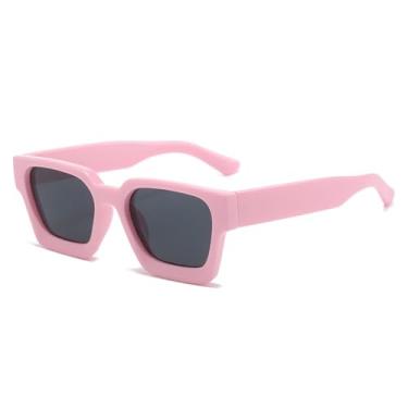 Imagem de Óculos de Sol Feminino Candy Color com Lentes Degradê e Proteção UV400, Estilo Punk, para Esportes ao Ar Livre, Corrida e Ciclismo, Rosa e Cinza