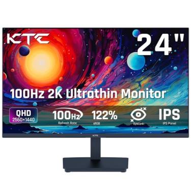 Imagem de KTC Monitor de computador QHD de 61.0 cm 100Hz IPS 2K, contraste 1300:1, tela anti-luz azul, 122% sRGB, suporte FreeSync e GSync, HDMI2.0/DP/fone de ouvido para jogos e trabalho de escritório H24T27
