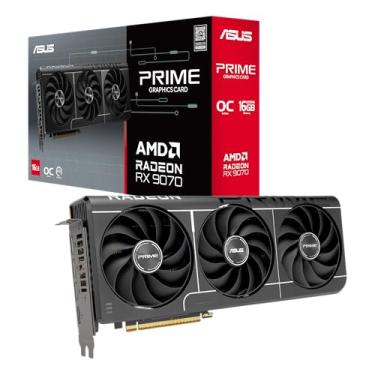 Imagem de ASUS Placa gráfica Prime Radeon RX 9070 OC Edition (PCIe 5.0, HDMI/DP 2.1, design de 2,5 compartimentos, ventiladores axial-tech, rolamentos de ventilador de esfera dupla, BIOS duplo, ASUS GPU Guard)
