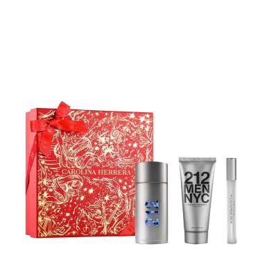 Imagem de Kit Carolina Herrera 212 Men Masculino - Eau De Toilette 100ml + 10ml + Loção Pós-barba...