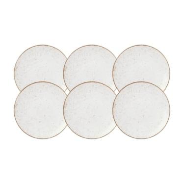 Imagem de Aparelho de Jantar Rústico Marrom Jogo de Pratos Rasos, Fundos e Sobremesa Opções (Kit 6 Pratos Rasos 25 cm)