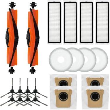 Imagem de Kit acessórios aspirador de pó Xiao-Mi X20 Max/X20 Pro esfregão (2 escovas principais + 8 escovas laterais + 4 filtros + 4