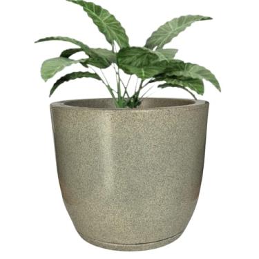 Imagem de Vaso Planta Grande Cone Liso Polietileno Luxo Jardim Varanda (Cinza)