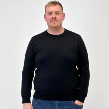 Imagem de Blusa de Lã Delkor Plus Size Básica Gola Redonda Masculina-Masculino