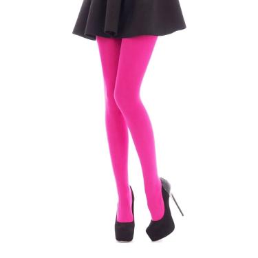 Imagem de Meia Calça Neon Fio 40 Brilha Luz Negra - Festa Fantasia Halloween Carnaval Bloquinho