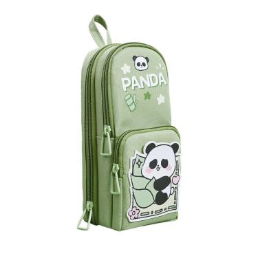 Imagem de Estojo para lápis Aesthetic Green de grande capacidade com design Panda
