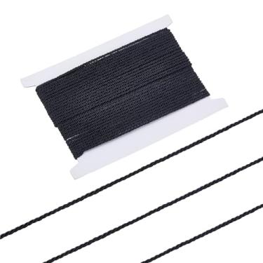 Imagem de letsinstyle Acabamento de corda torcida de 20 metros de largura, 3 acabamentos de corda decorativa trançada, cordão de poliéster brilhante, acessórios de costura preta para artesanato, estofados