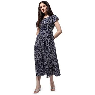 Imagem de Oomph! Vestido feminino d50 (pacote com 1), Cinza: azul, G