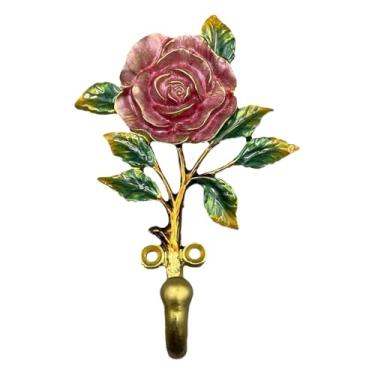 Imagem de Baoblaze Gancho de parede em formato de flor, feito de liga de zinco, para decoração. Versátil, ideal para organizar chapéus, lenços e outros objetos em casa