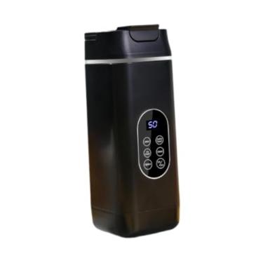 Imagem de Fenteer Liquidificador portátil pessoal com de gelo, para shakes e smoothies, liquidificador de viagem, sem fio para escritório, casa, Preto