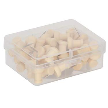 Imagem de Alfinetes de madeira Placas de cortiça Tachinhas decorativas em vários formatos Práticos Estilo bonito perfeito para mapas de parede de fotos Escritório Escola Decoração de casa (40 pregos de madeira