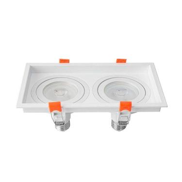 Imagem de Spot De Embutir Recuado Nordecor Loyo Para 2 Lâmpadas Par 20 E27 Branco