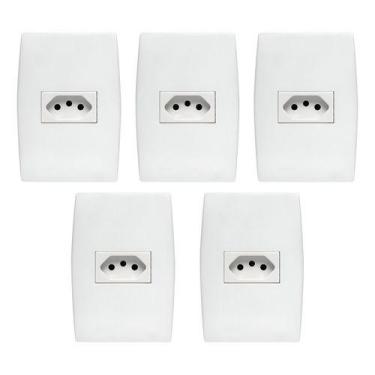 Imagem de Kit 5 Conjunto Tomada 10A 3 Pinos Soprano Siemens Ilus