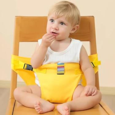Imagem de Cinto de Alimentação Infantil Portátil para Cadeira com Ajuste em 3 Pontos – Segurança para Bebês +6 Meses, Leve e Dobrável para Viagens, Passeios e Restaurantes| Amarelo