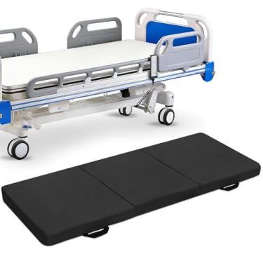 Imagem de JZHLLA Tapete dobrável de proteção contra quedas para idosos azul à prova d'água antiderrapante com espuma de alta resiliência 182 x 61 x 5 cm tapetes de cabeceira para idosos, deficientes, idosos