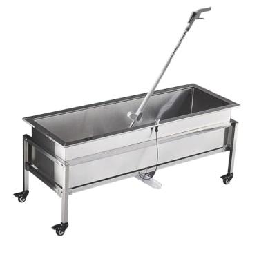 Imagem de Pia de restaurante comercial de aço inoxidável, pia de aço inoxidável independente, pia de lavagem de cozinha comercial, para restaurante, lavanderia, quintal, garagens (128 cm/50,4 pol.)