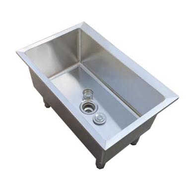 Imagem de Pia de tigela única grande, pia de aço inoxidável independente, pia de restaurante comercial de aço inoxidável, pia utilitária, para garagem, restaurante, cozinha, lavanderia (50 cm/19,7 pol, estilo