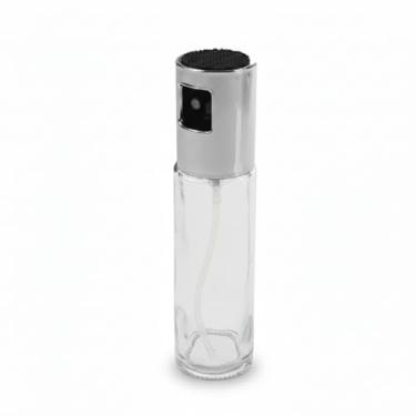 Imagem de Borrifador de Azeite e Óleos 100ml em Vidro com Spray Dosador e Acabamento Premium (Prata)