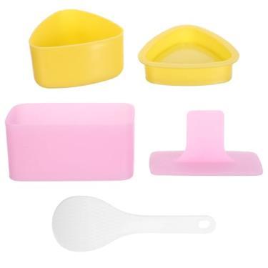 Imagem de Garneck 1 conjunto de moldes de bola de arroz onigiri kit de molde de bola de arroz ferramentas para fazer sushi modelador de arroz japonês refeição encaixotada prensa de muubi para festas de cozinha