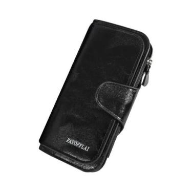 Imagem de Carteira Masculina Longa Com Zíper Em Couro PU De Alta Qualidade, Bols