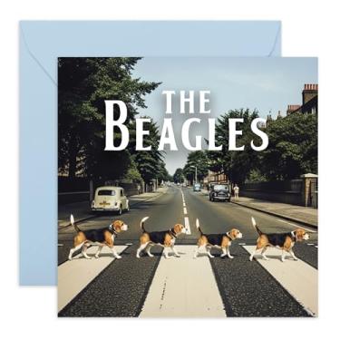 Imagem de CENTRAL 23 Cartão de felicitações para amantes de cães - The Beagles - Abbey Road Crossing - Amantes de animais de estimação, aniversário, amiga, irmã, irmão, mãe, pai, colega de pele, pais, música e