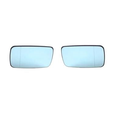 Imagem de Espelho retrovisor do carro aquecido espelho lateral vidro aquecido porta asa espelho retrovisor de vidro compatível com bmw e46 1998-2006 e39 1997-2003(A pair Blue)