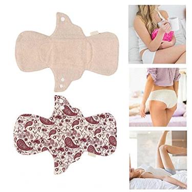 Imagem de Dioche Almofada Menstrual de Pano Lavável Reutilizável, Absorvente Higiênico Macio para a Pele, Forro de Calcinha para Mulheres Grávidas, Pele Sensível, Algodão, Xadrez, Totem, café, (Café)