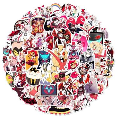 Imagem de 50 peças de adesivos de hotel Hazbin para crianças, desenhos animados, à prova d'água, adesivos de vinil para adultos, adolescentes, estudantes, garrafa de água, laptop, computador, guitarra, notebook