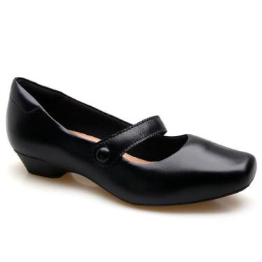 Imagem de Sapato Feminino Couro Salto Baixo Confortável Casual Moderno - Neftali