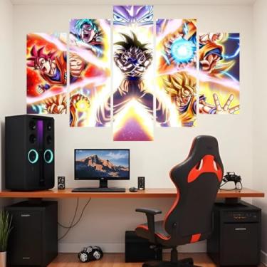 Imagem de Quadro decorativo Mosaico Dragon Ball - 5 peças - Goku, Vegeta, Freeza, Bills, Majin Boo - 17 (06)